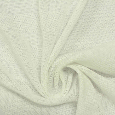Jacquard Polyester Cotton Chunky Knit Fabric, 125 gsm, 165 cm — White