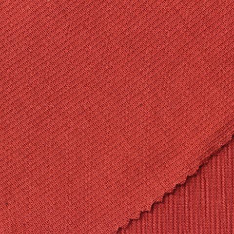 Cotton Stretch Rib Knit Fabric, 380 gsm, 120 cm — Red