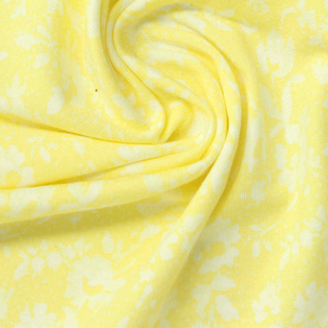 Light Yellow Floral Jersey Knit
