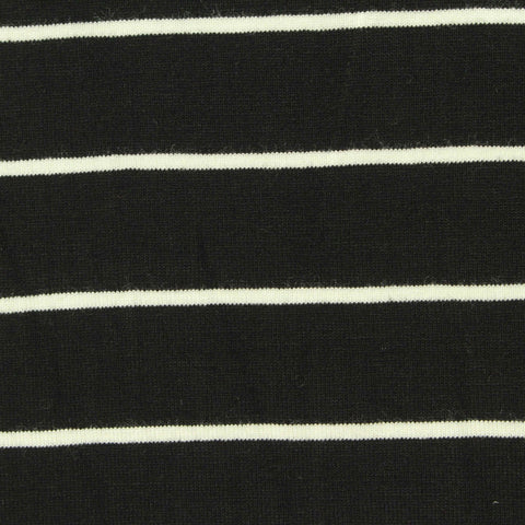 Black Stripes Jersey Knit, Viscose, 250 gsm