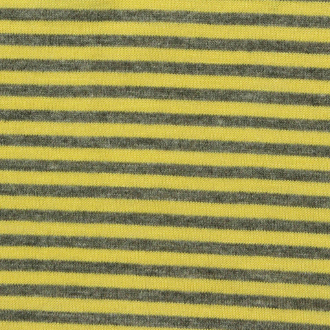 Yellow Horizontal-Stripe Jersey Knit, Poly-Cotton, 144 gsm