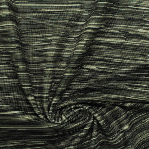 Printed Polyester Stretch Knit Fabric, 254 gsm, 160 cm — Green