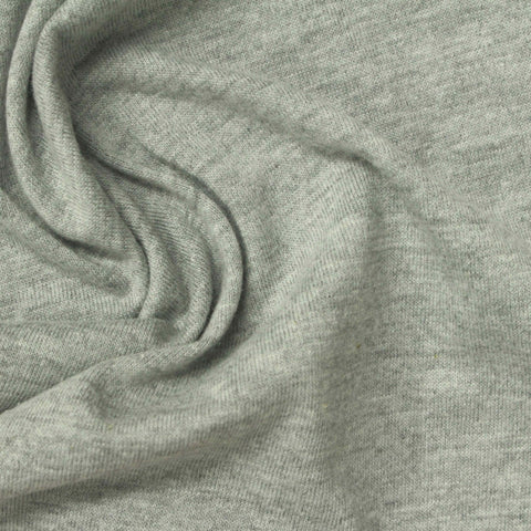 Light Grey Marl Jersey Knit, Cotton-Poly, 180 gsm