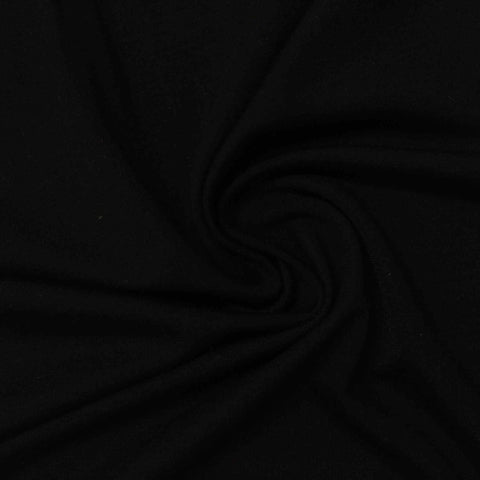 Viscose Nylon Stretch Ponte Knit Fabric, 200 gsm — Black
