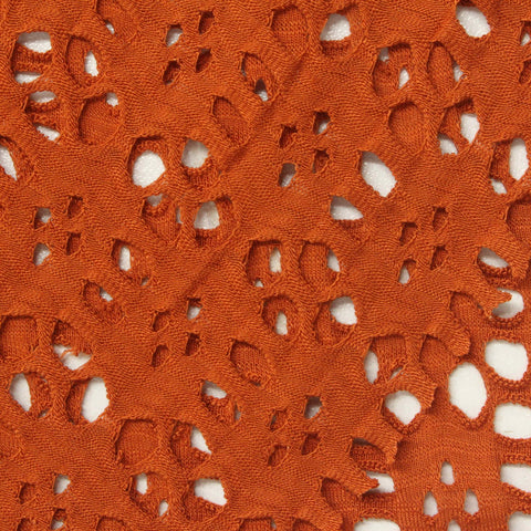 Orange Openwork Jersey Knit, Viscose