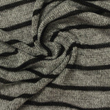 Black Horizontal-Stripe Knit, Poly-Viscose — photo 2