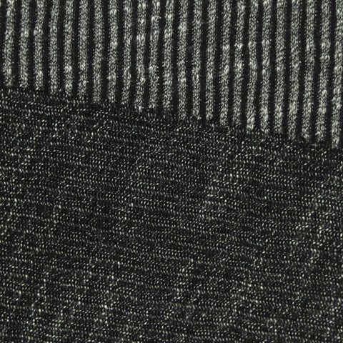 Black Vertical-Stripe Rib Knit, Poly-Viscose, 150 gsm