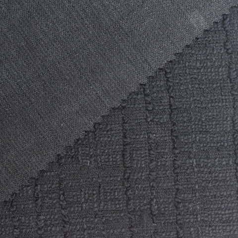 Slub Polyester Cotton Bouclé Fabric, 330 gsm, 157 cm — Grey