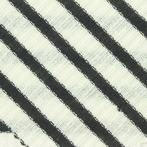 Dark Grey Stripes Rib Knit, Poly-Viscose, 215 gsm