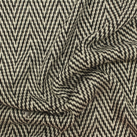 Black Chevron Chunky Knit, Cotton-Poly, 166 gsm