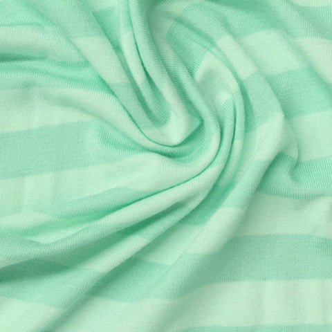 Mint Stripe Jersey Knit, Poly-Viscose