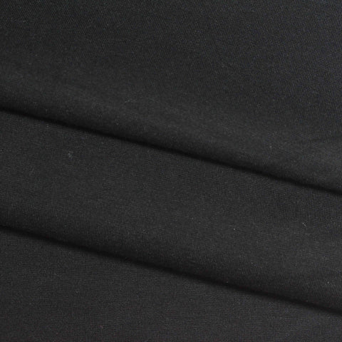 Cotton Nylon Stretch Ponte Knit Fabric, 265 gsm, 160 cm — Black