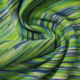 Green Horizontal-Stripe Interlock Knit, Polyester — photo 2