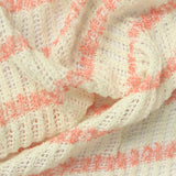 Peach Horizontal-Stripe Rib Knit, Polyester — photo 2