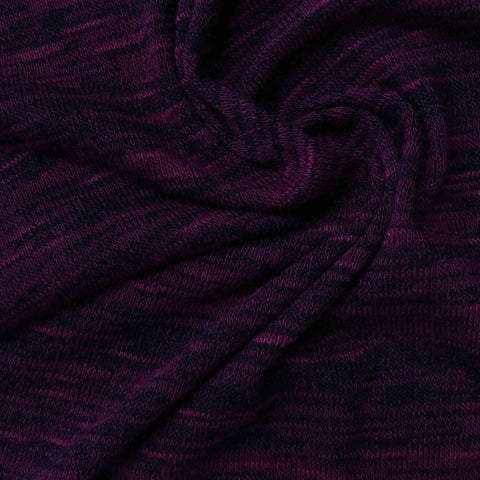 Dark Purple Marl Chunky Knit, 189 gsm