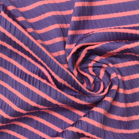 Purple Stripes Crepe, Polyester