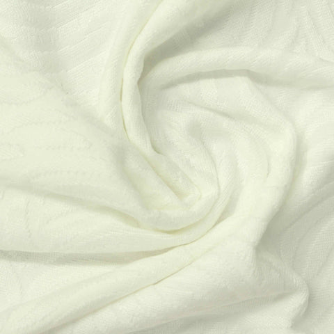 Cream Leaf Pointelle Knit, Polyester