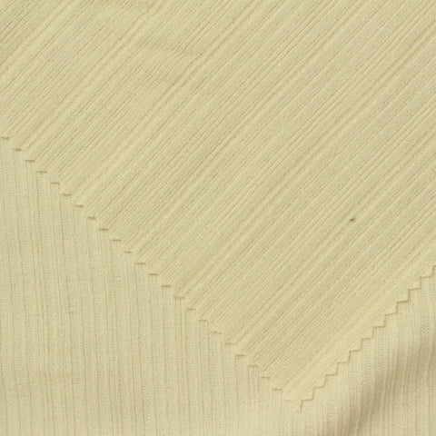 Printed Polyester Stretch Rib Knit Fabric, 205 gsm — Beige