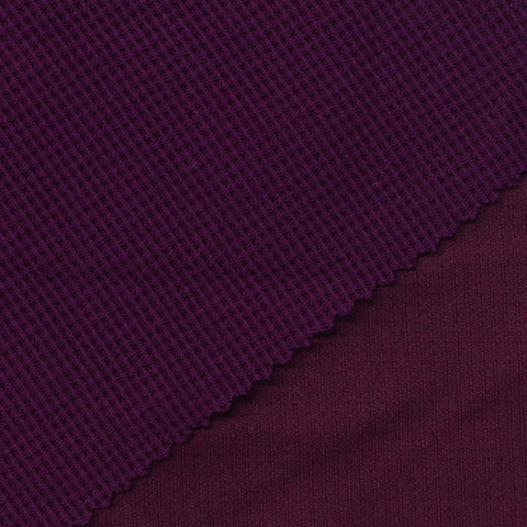 Viscose Polyester Stretch Waffle Knit Fabric, 240 gsm, 150 cm — Purple