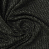 Viscose Polyester Stretch Rib Knit Fabric, 290 gsm, 160 cm — Black — photo 2