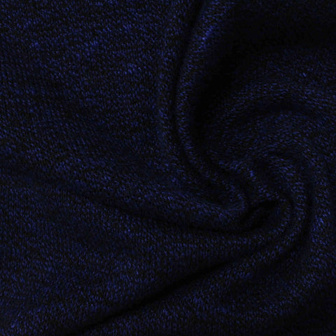 Dark Blue Marl Jersey Knit, Viscose-Poly, 278 gsm