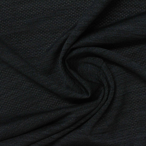 Black Marl Jersey Knit, Polyester, 170 gsm, 150 cm