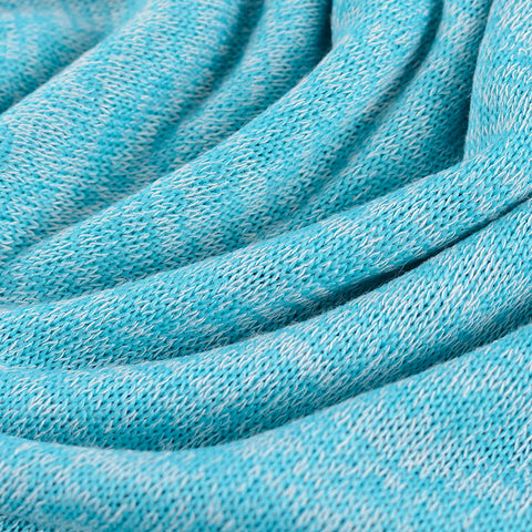 Polyester Viscose Stretch Chunky Knit Fabric, 150 gsm, 175 cm — Green