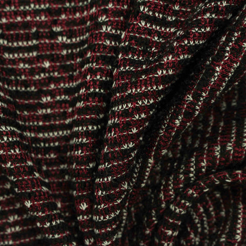 Black Marl Interlock Knit, Polyester, 212 gsm