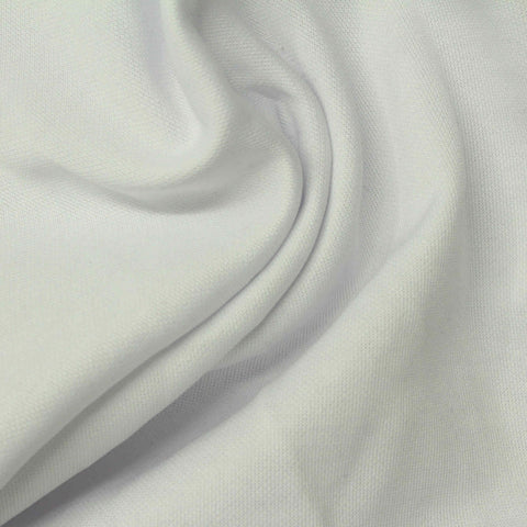 Polyester Viscose Interlock Knit Fabric, 195 gsm, 175 cm — White