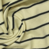 Light Yellow Horizontal-Stripe Jersey Knit, Poly-Cotton — photo 2