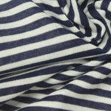 Navy Horizontal-Stripe Jersey Knit, Polyester — photo 2
