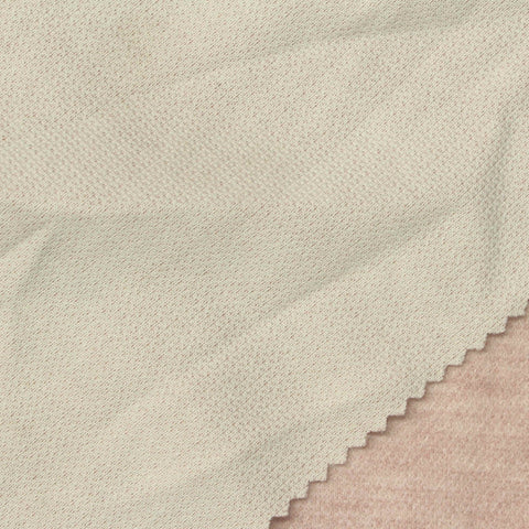 Polyester Viscose Stretch Piqué Knit Fabric, 280 gsm, 185 cm — Beige