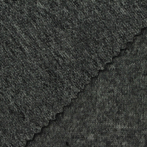 Dark Grey Heathered-Marl Chunky Knit, Polyester, 250 gsm