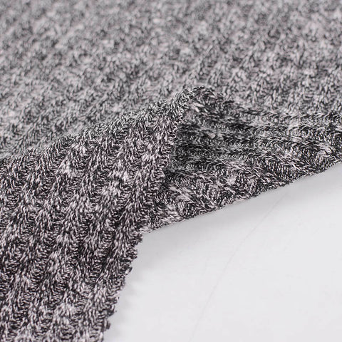 Black Marl Rib Knit, Poly-Viscose, 265 gsm
