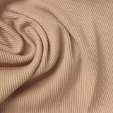 Cotton Stretch Rib Knit Fabric, 280 gsm, 130 cm — Beige — photo 2