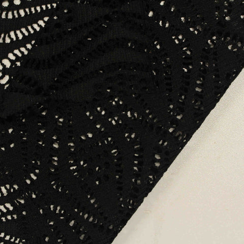 Black Geometric-Diamond Jacquard, Polyester, 145 gsm
