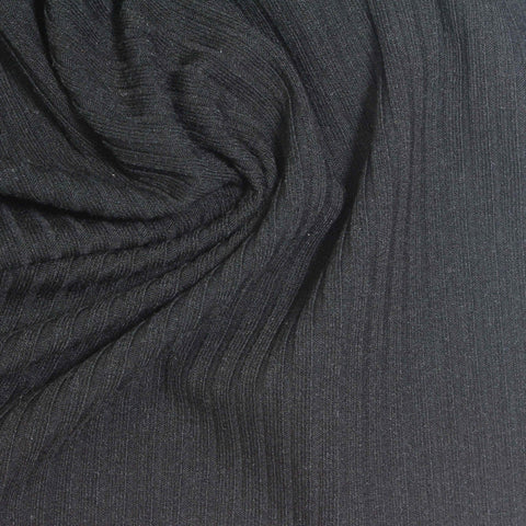 Charcoal Rib Knit, Poly-Viscose