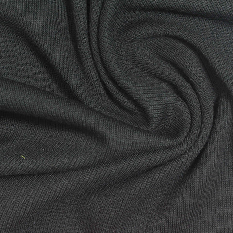 Charcoal Rib Knit, Poly-Viscose
