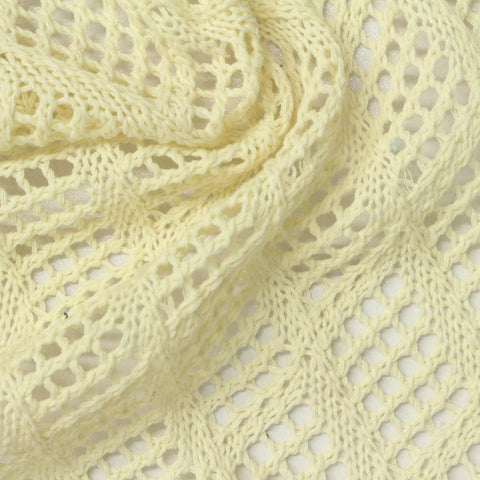 Cream Diamond Pointelle Knit, Poly-Cotton, 263 gsm