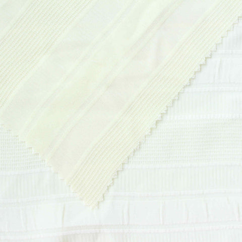 White Horizontal-Band Chiffon, Polyester