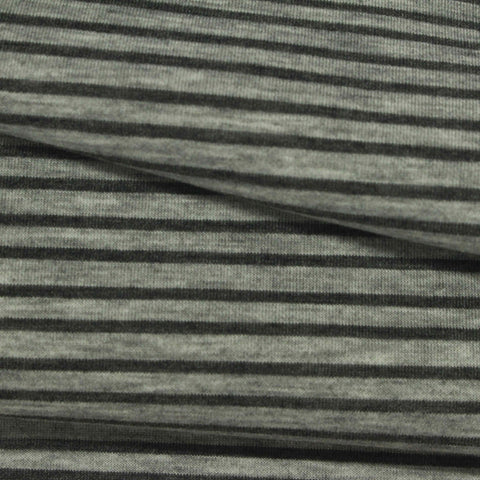 Dark Grey Horizontal-Stripe Scuba Knit, Poly-Viscose
