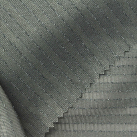 Grey-Green Stripe Crepe, Polyester
