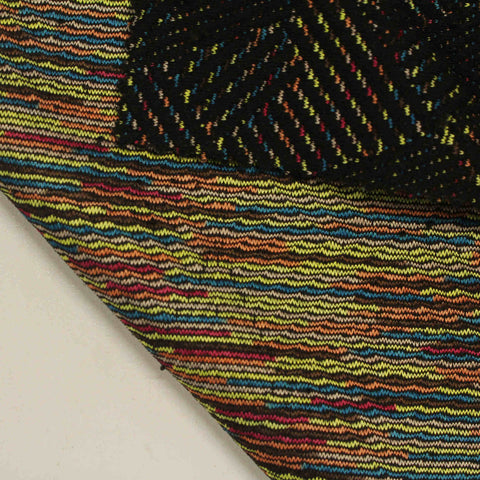 Black Wavy-Line Jacquard, Polyester, 295 gsm