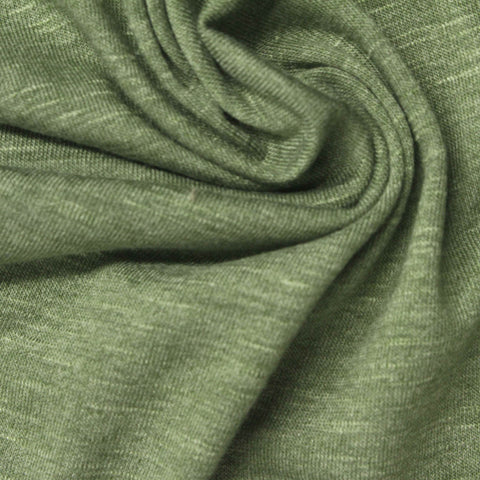Green Marl Jersey Knit, Poly-Viscose, 195 gsm