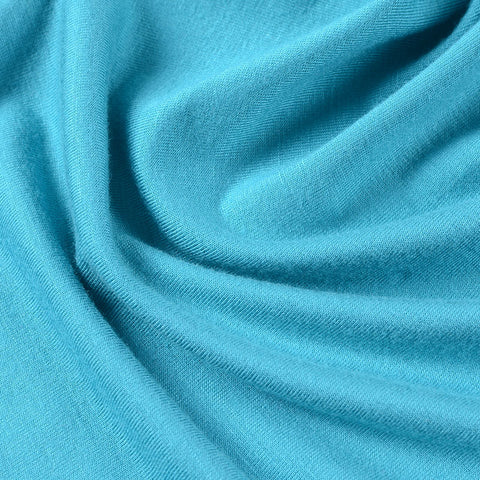Viscose Stretch Jersey Knit Fabric, 206 gsm, 165 cm — Blue