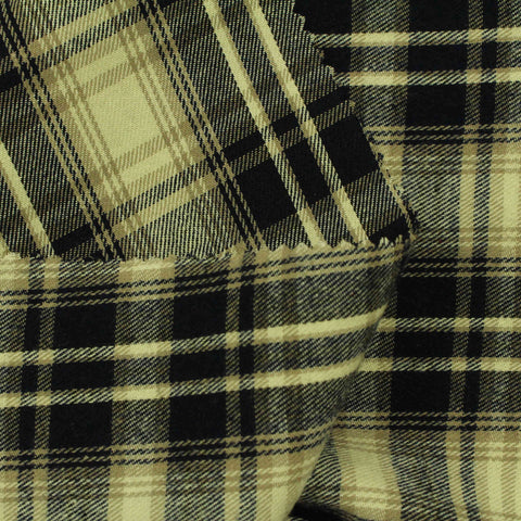 Black Plaid Twill, Cotton, 145 cm, ref EF-206504