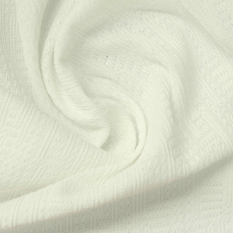 White Vertical-Line Pointelle Knit, Polyester