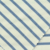 Blue Horizontal-Stripe French Terry, Poly-Viscose — photo 2