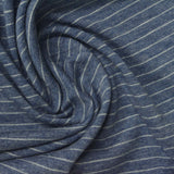 White Horizontal-Stripe Jersey Knit, Poly-Cotton — photo 2