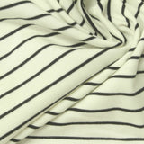 Dark Grey Horizontal-Stripe Jersey Knit, Modal-Cotton — photo 2